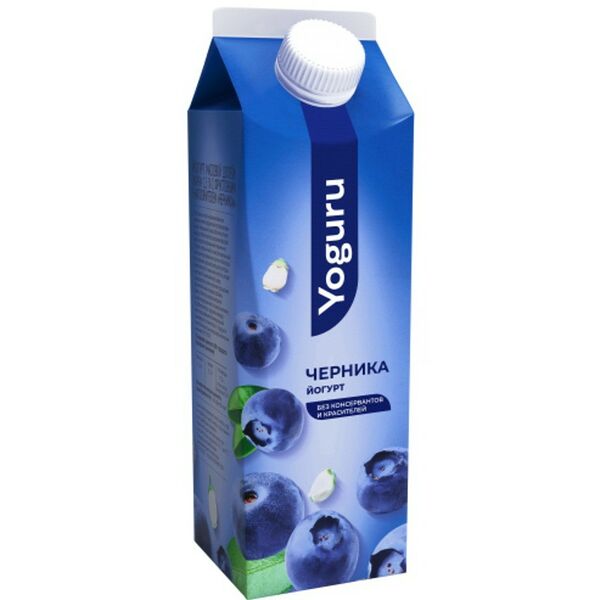 Йогурт питьевой Yoguru Черника 1,5% 500г пюр-пак