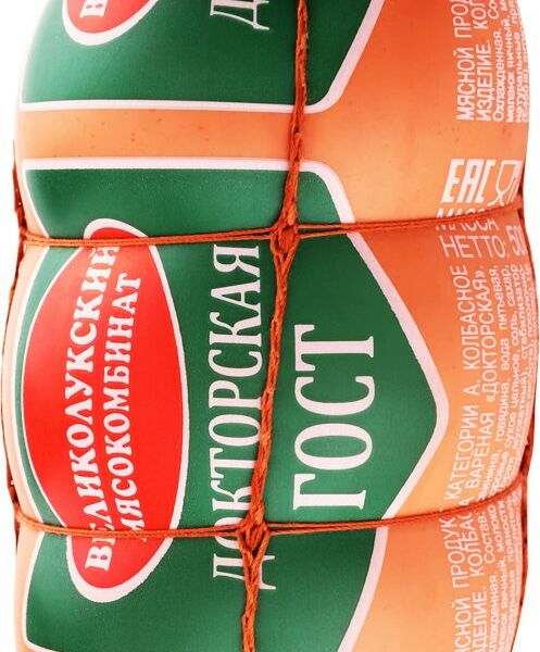 Колбаса вареная Великолукский мясокомбинат Докторская ГОСТ в обвязке, 500г