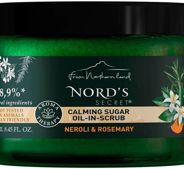 Скраб для тела Nords Secret Сахарный c эфирным маслом расслабляющий Цветок нероли и розмарин 250мл