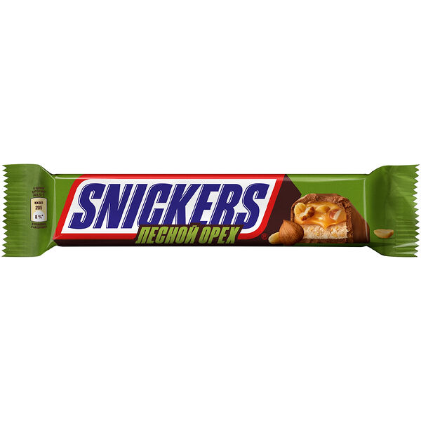 Батончик шоколадный Snickers с лесным орехом