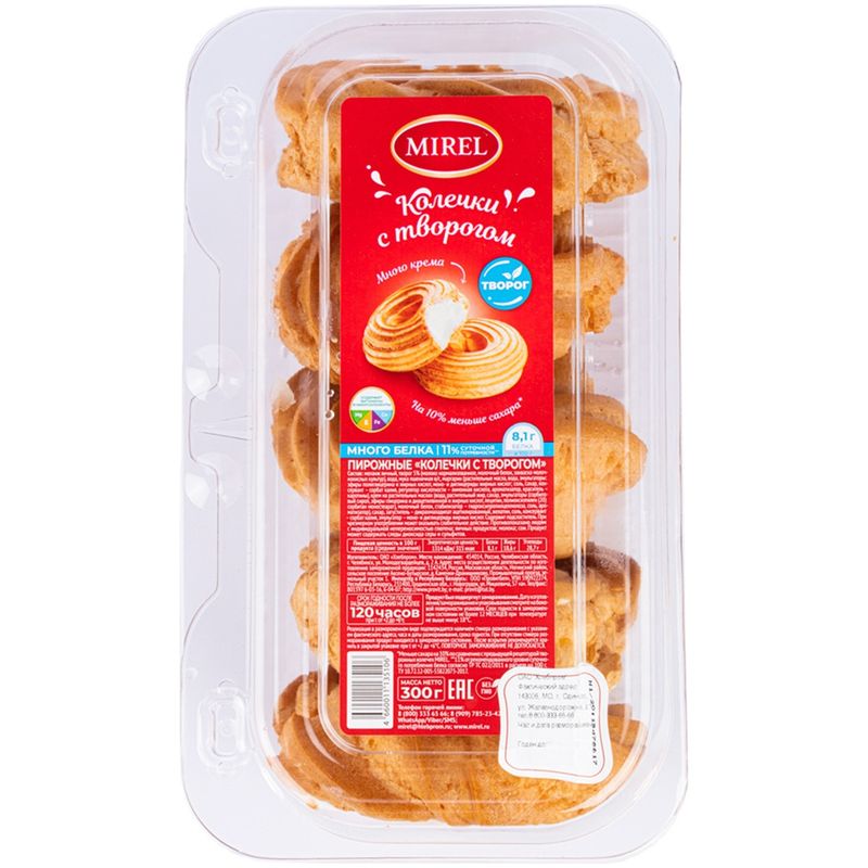 

Пирожное Mirel творожные колечки 300 г