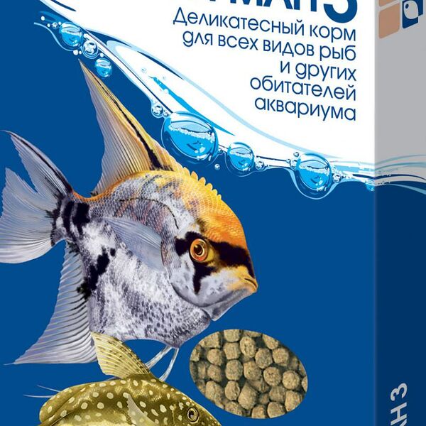 Корм для всех видов рыб и других обитателей аквариума Зоомир Гурман-3 деликатесный 30 г