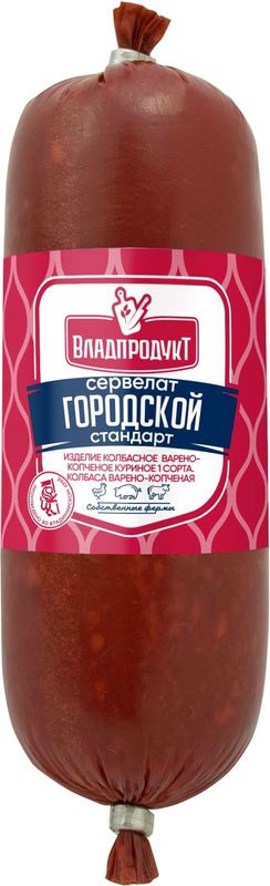 

Сервелат ВладПродукт городской стандарт в/к 300 г