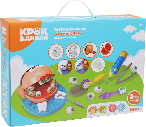 

Тесто для лепки КРОК&ДИЛЛИ Стоматолог, с аксессуарами, 12 предметов