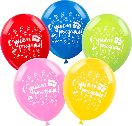 

Шары воздушные ЗОЛОТАЯ СКАЗКА 12, 30см, с рисунком, 5 цветов, в ассортименте, 5шт