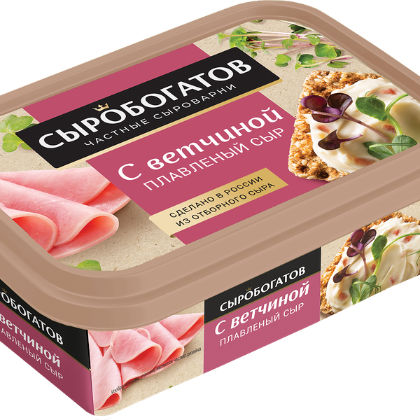 Сыр плавленый Сыробогатов с ветчиной 50%