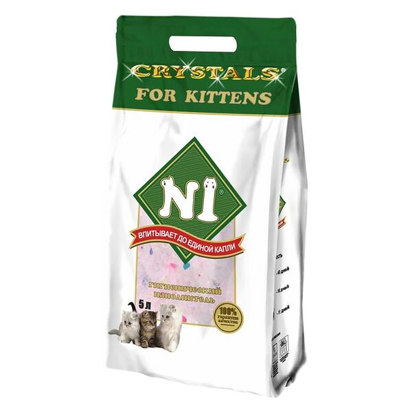 Наполнитель для кошачьего туалета №1 Crystals for kittens 5л