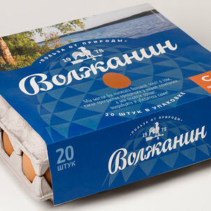 Яйцо куриное пищевое столовое Волжское утро отборной категории C0, 20 шт