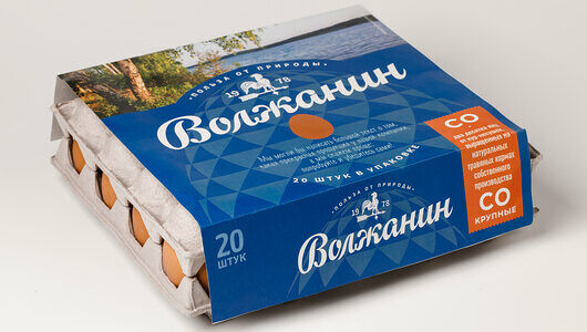 Яйцо куриное пищевое столовое Волжское утро отборной категории C0, 20 шт