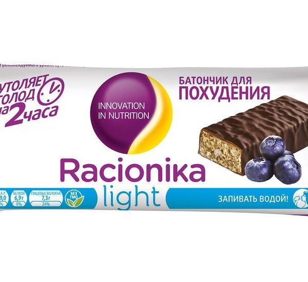 Батончик Racionika light 45 г с черникой в шоколадной глазури