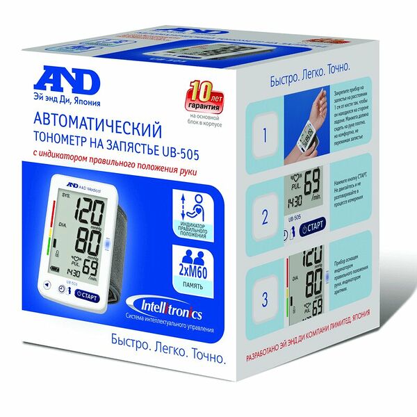 Тонометр A&D UB-505 автоматический на запястье