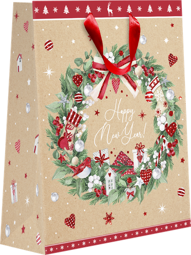 

Пакет подарочный Magic, крафт, с тиснением, 32х26,5х12,5см Арт. KLT-1, в ассортименте