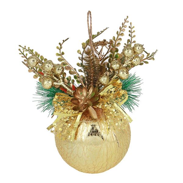 Сноу бум подвеска шар с декором, пластик, арт 7