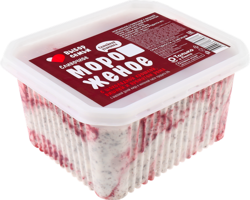 

Мороженое Выбор Семьи Сливочное с вишней, шоколадной крошкой и ароматом рома 8% контейнер 800 г