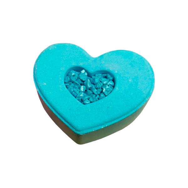 Гейзер для ванны с солью сердце Bada Boom Love Bomb Blue 230 г