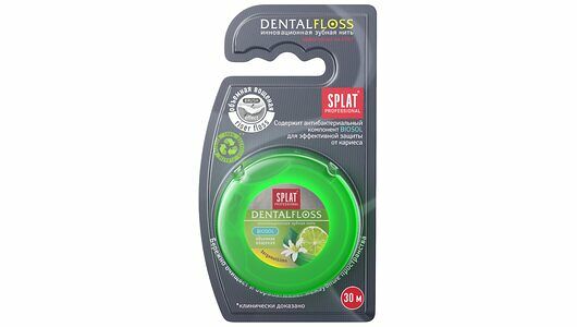 Нить зубная Splat Professional DentalFloss 30 м бергамот и лайм