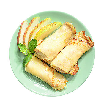 Блинчики с заварным кремом и грушей