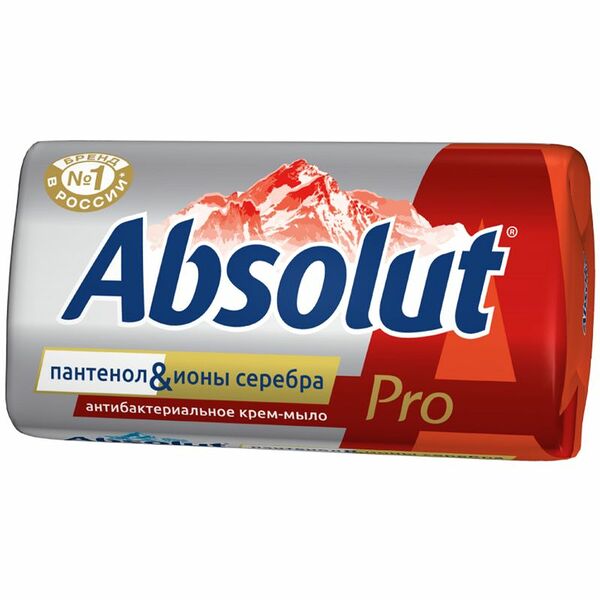 Крем-мыло туалетное Absolut Pro серебро + пантенол антибактериальное 90г