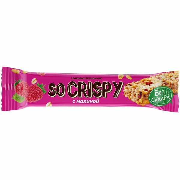 Батончик Невский Кондитер So Crispy без сахара с малиной 40г