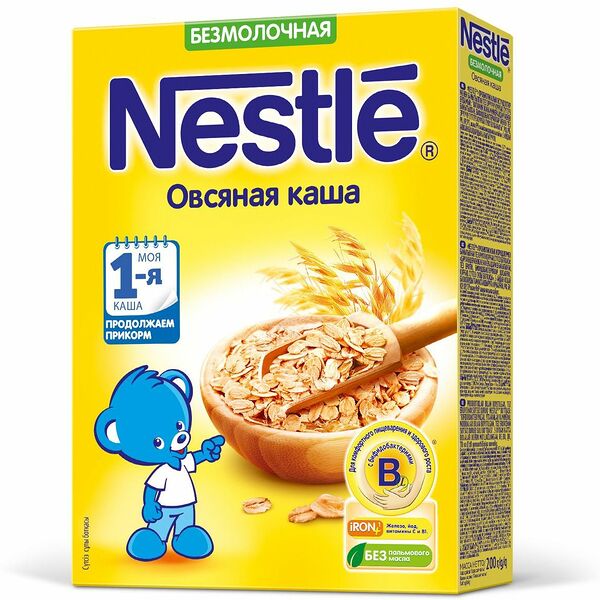 Детская каша овсяная безмолочная Nestle