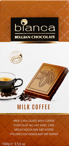 Шоколад Bianca молочный со вкусом кофе