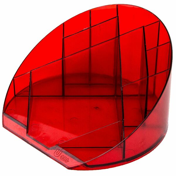 Подставка-органайзер Attache Яркий офис 12 отделений прозрачная красная