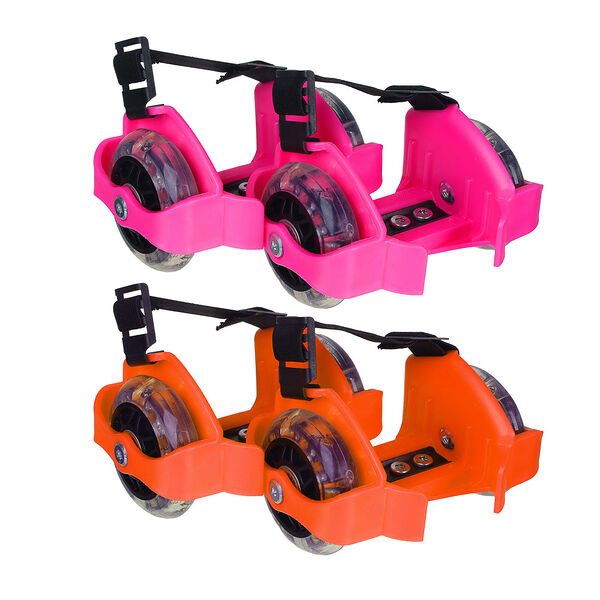 Алиса ролики на пятку раздвижные, 2-х колесный led пвх d=7cm, пластик, макс. вес  80кг, 2 цвета