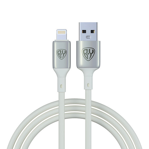Кабель для зарядки BY space cable pro ip 2.4 а 1 м быстрая зарядка, штекер металл, белый