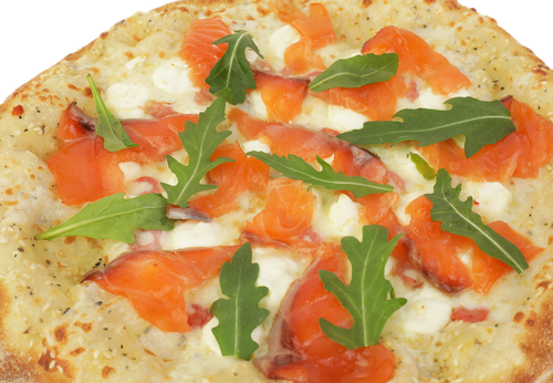 

Пицца с лососем и креветками, 390 г