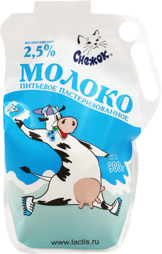 

Молоко пастеризованное СНЕЖОК 2,5%, без змж, 900г