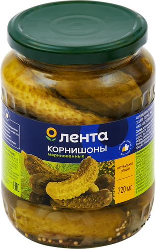 

Корнишоны маринованные Лента 720 мл