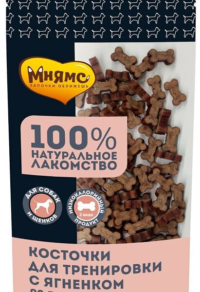 Лакомство для собак Мнямс Косточки для тренировки с ягненком 90г