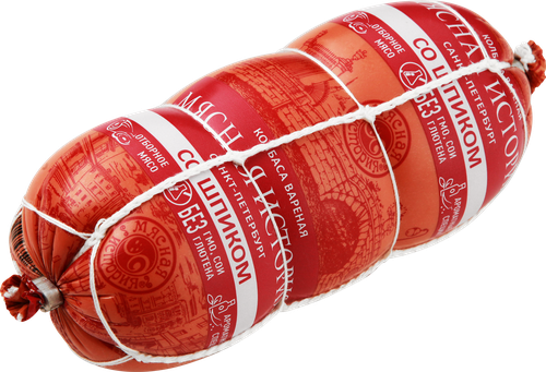 

Колбаса вареная МЯСНАЯ ИСТОРИЯ Санкт-Петербург со шпиком, 500г