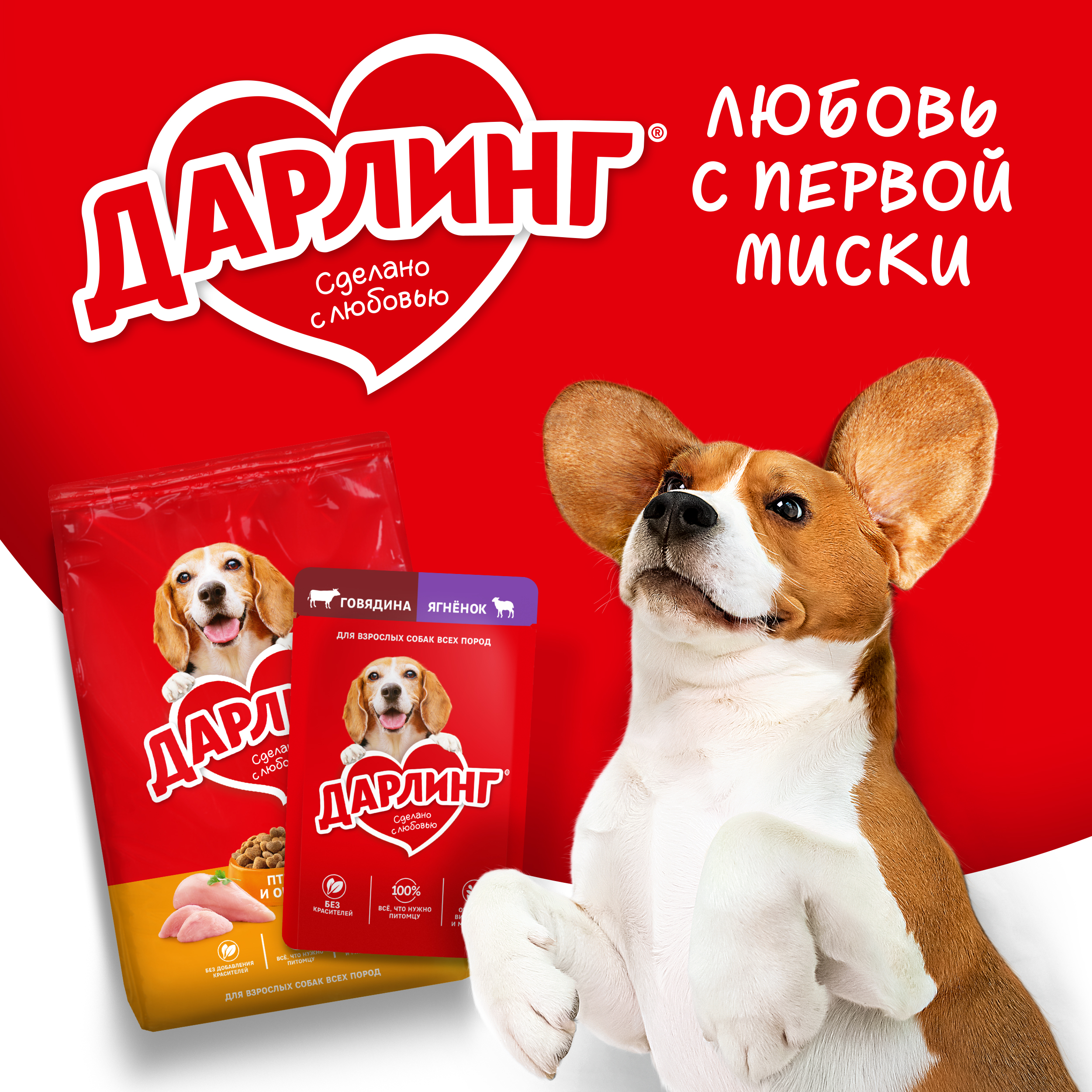 

Влажный корм Дарлинг для взрослых собак говядина с ягненком в подливе 75 г