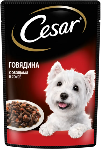 Корм для собак Cesar Говядина с овощами, влажный