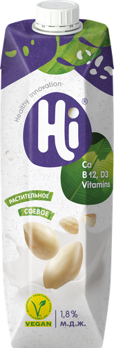 

Напиток растительный Hi соевый 1.8% 1 л