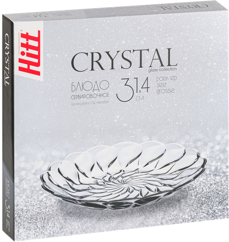 

Блюдо сервировочное HITT Crystal 31,4см, стекло Арт. 818R