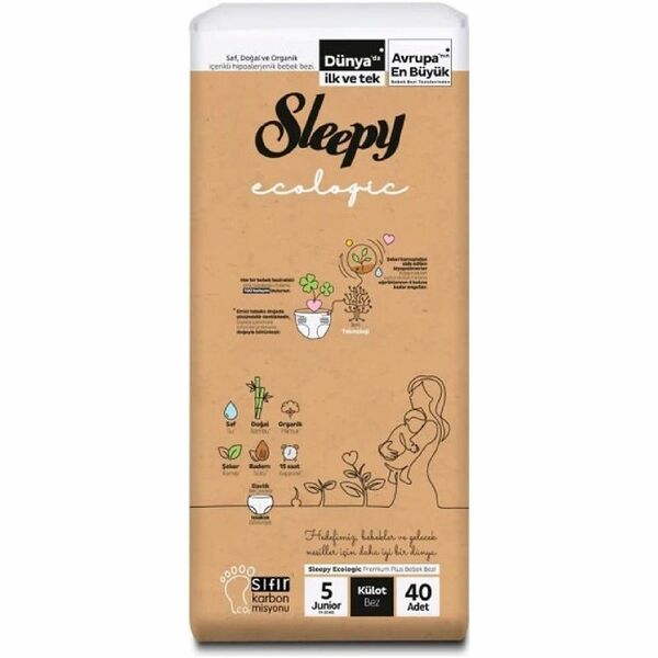 Подгузники-трусики Sleepy Ecologic Junior детские 11-20 кг, 40 шт