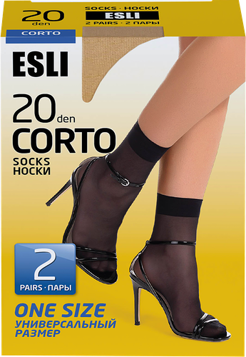 Носки женские Esli Corto 20 den nero, Арт. 8С-8СПЕ, 2пары