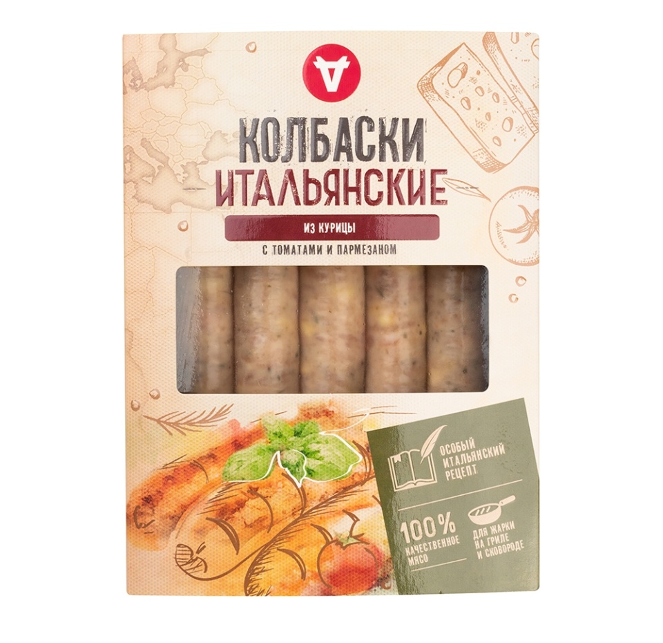 

Колбаски из курицы с томатами и пармезаном Итальянские Агроальянс Мт 350г, Россия