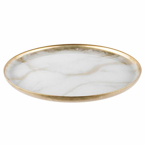 Тарелка сервировочная Gipfel Odeon 43208 33 см белоснежный/золотистый
