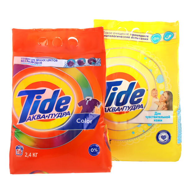 Стиральный порошок Tide автомат color/для чувствительной кожи, п/э, 2,4кг в ассортименте