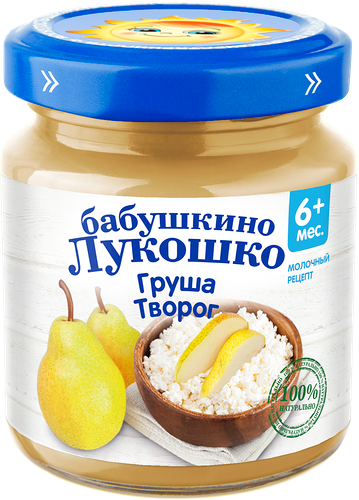 Пюре Бабушкино Лукошко груша-творог