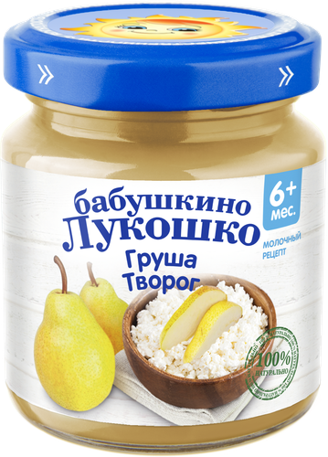 

Пюре Бабушкино Лукошко груша-творог 100 г