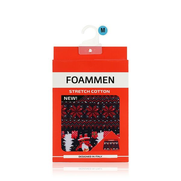 Мужские трусы - боксеры Foammen, Бело-красные ёлки, M