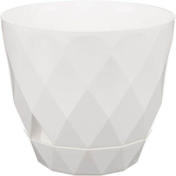 Горшок для цветов IdiLand Laurel с поддоном белый d-145мм 1.3л