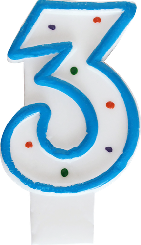 

Свеча Хамелеон Цифра 3, высота 7,6см Арт. VPH007