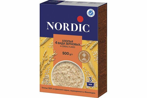 Хлопья Nordic 4 вида зерновых 