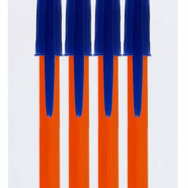 Ручка шариковая Стамм Orange синяя 1 мм, 4 шт