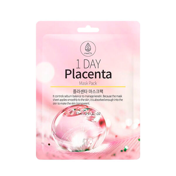 Маска для лица тканевая MED:B 1 Day Placenta Mask Pack с экстрактом плаценты 27 мл